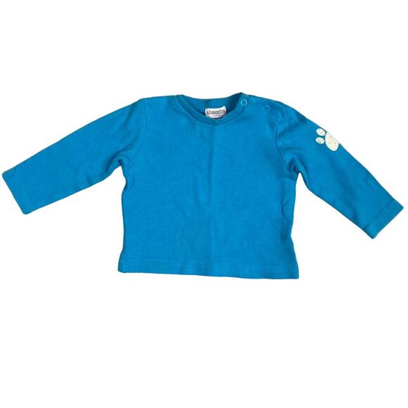 Absorba Blue Paw Print Long Sleeve Shirt Size 3-6 Months - Picture 1 of 3